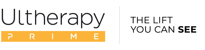 Het Ultherapy PRIME®-logo met daarnaast de tekst: 'The lift you can see'.